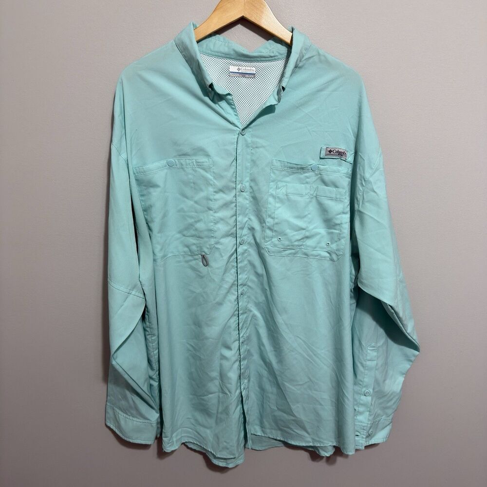 Columbia PFG Men Tamiami II Long Sleeve Shirt Size 2XL Light Weight
